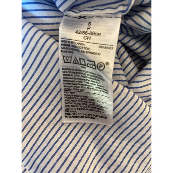 Banana Republic women’s blouse size Small v neck bell sleeves pinstripe light wt - Picture 6 of 6